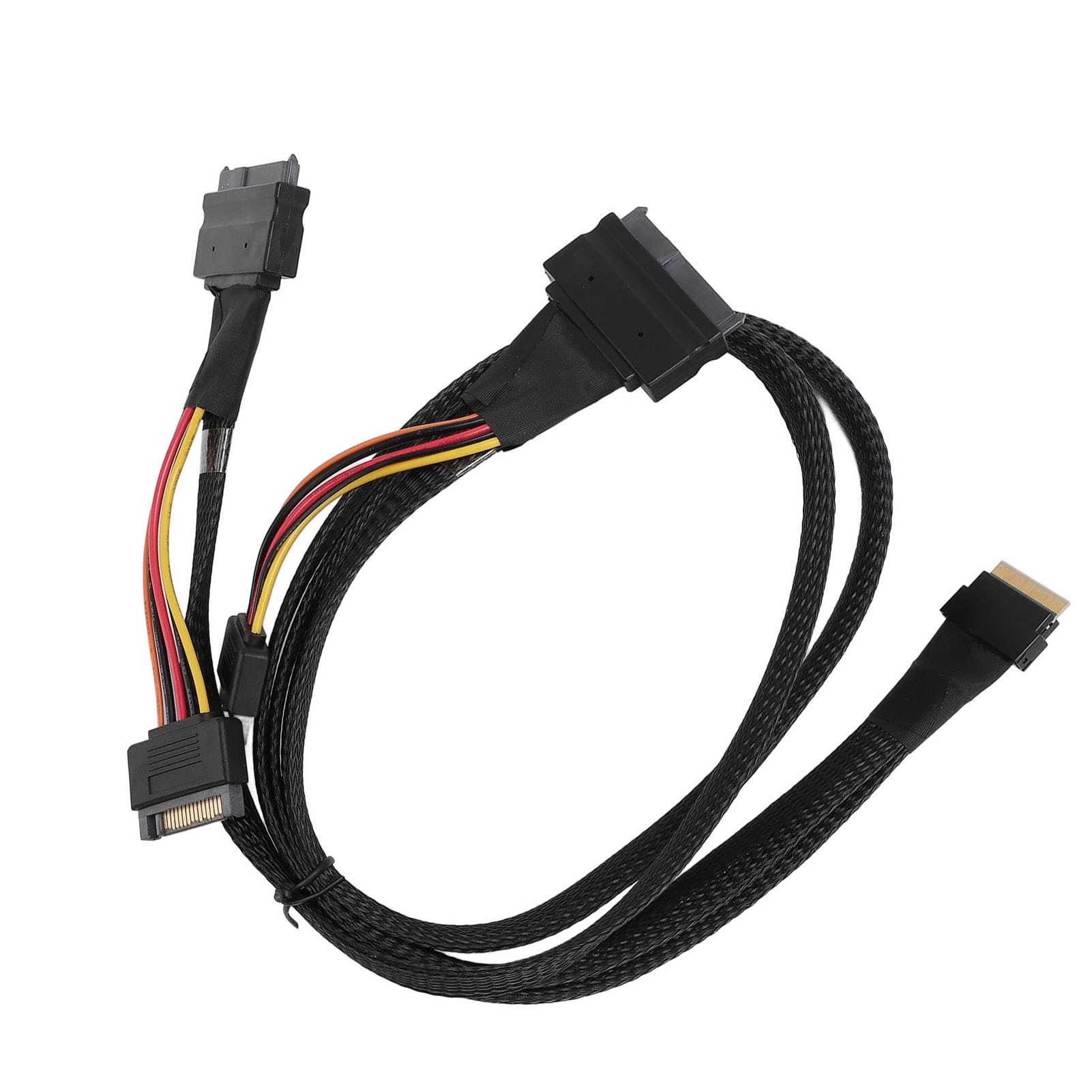 Kabel Adaptera NVME, 24 Gb/s, 80 Cm, SFF-8654 do SFF-8639 NVME U.2 do Płyty Głównej SSD, w Wersji Slim do SAS, Odpowiedni do