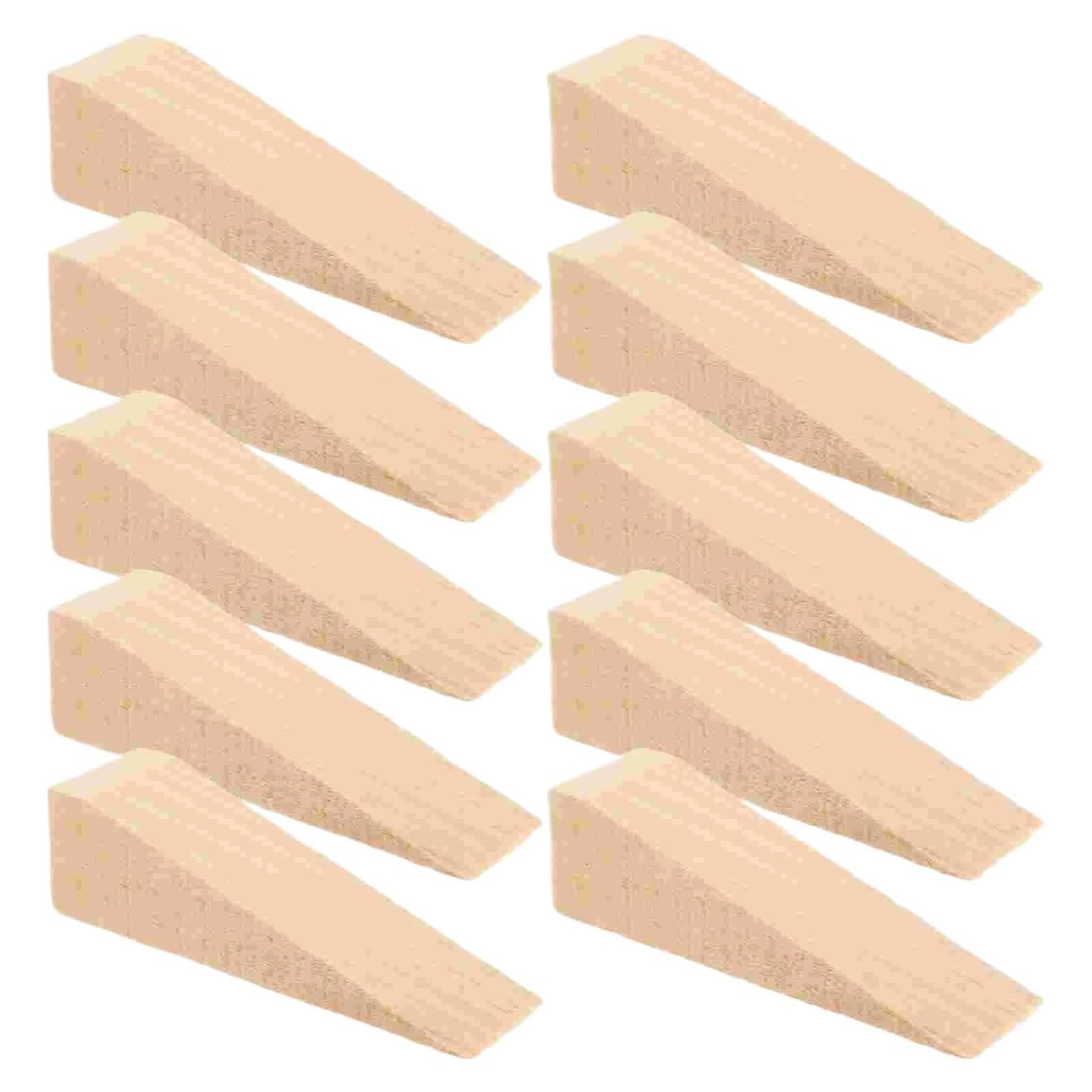 Door Stop 10 Pcs Wooden Wedge Doorstop Block Stopper Floor Mat Wedges Solid Doorstops Chock Door Blockerurity for Floor