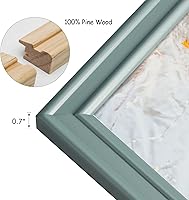 Vista 3 de Marco de fotos plegable de madera con bisagras horizontales dobles de 5 x 7 pulgadas con frente de vidrio real en color azul verdoso para mesa