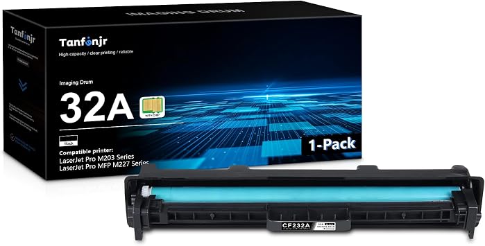 32A CF232A Black-Drum 1 Pack, Extra High Yield 32A CF232A Drum Unit Replacement for HP32A Imaging Drum Works with Laser Pro M203 Series, Pro MFP M227fdw M227fdn M227sdn Printer No Toner Included