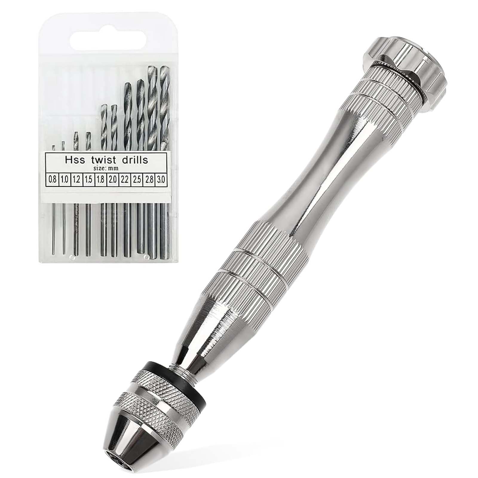 Präzisions Handbohrer Set Mit 10 Bohrern - Für Holz, Harz, Schmuck