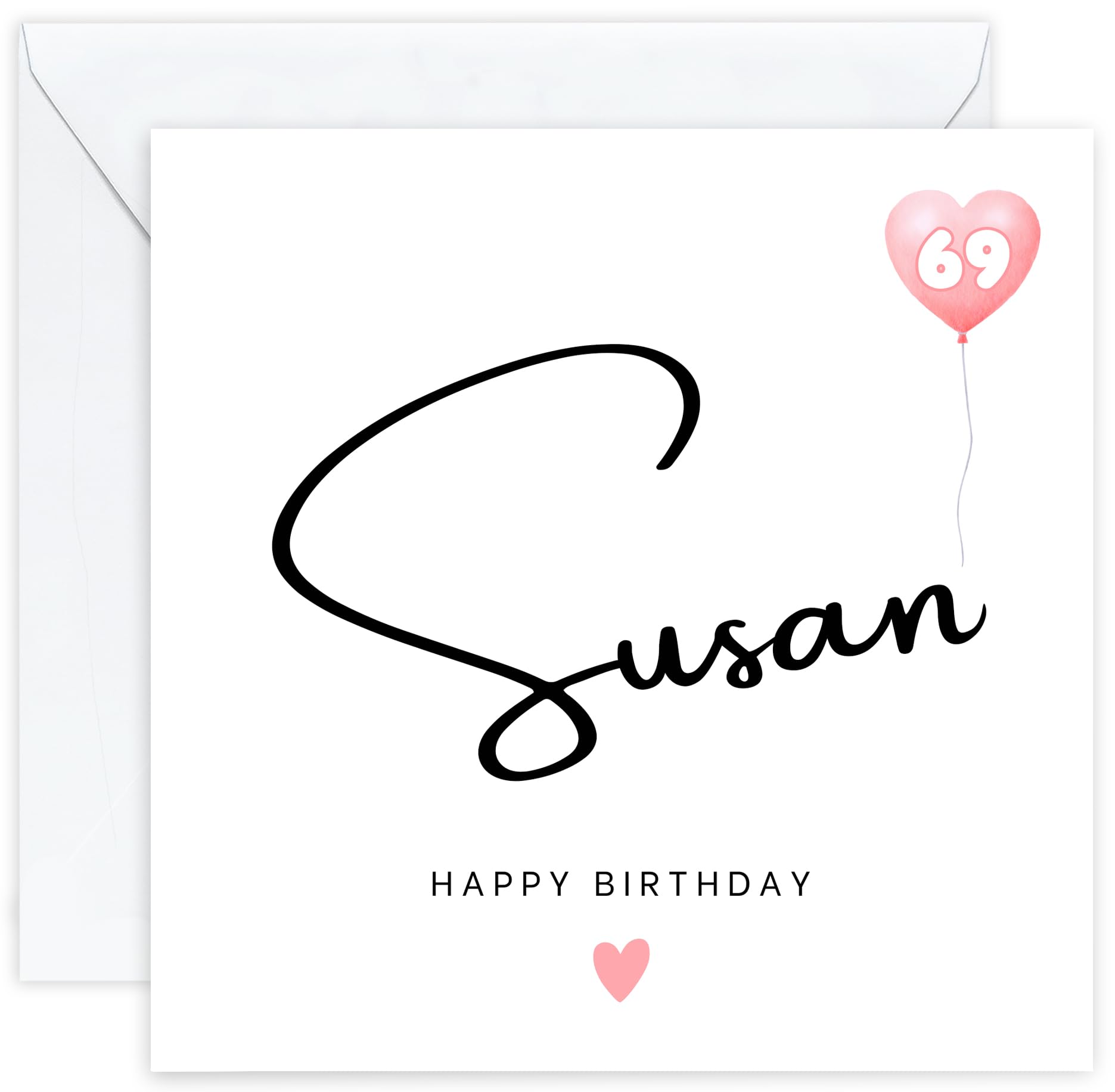 Personalised 69th Birthday Card – Sixty-Ninth Birthday Card for Sixty-Nine 69 Year Old Women – Custom Unique | Mother | Sister | Aunt | Her | Female | Woman | Mum | Wife | Gran | Nan (Age 69) — image 1