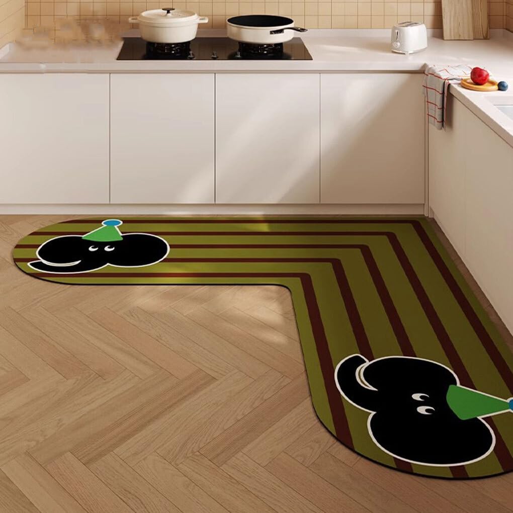 IOIUSKKU Küchen Anti Ermüdungsmatten, Komfortmatten für den Küchenboden, Fußmatten aus Schaumstoff für mehr Komfort in der Küche, Katzenkopf, 100 * 100cm