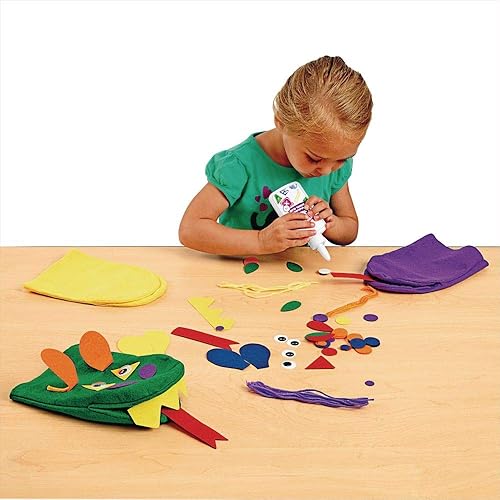 Miniatura 3 de Colorations Kit de manualidades de marionetas imaginarias de fieltro para niños hace 12 marionetas ojos saltones dragones juego dramático