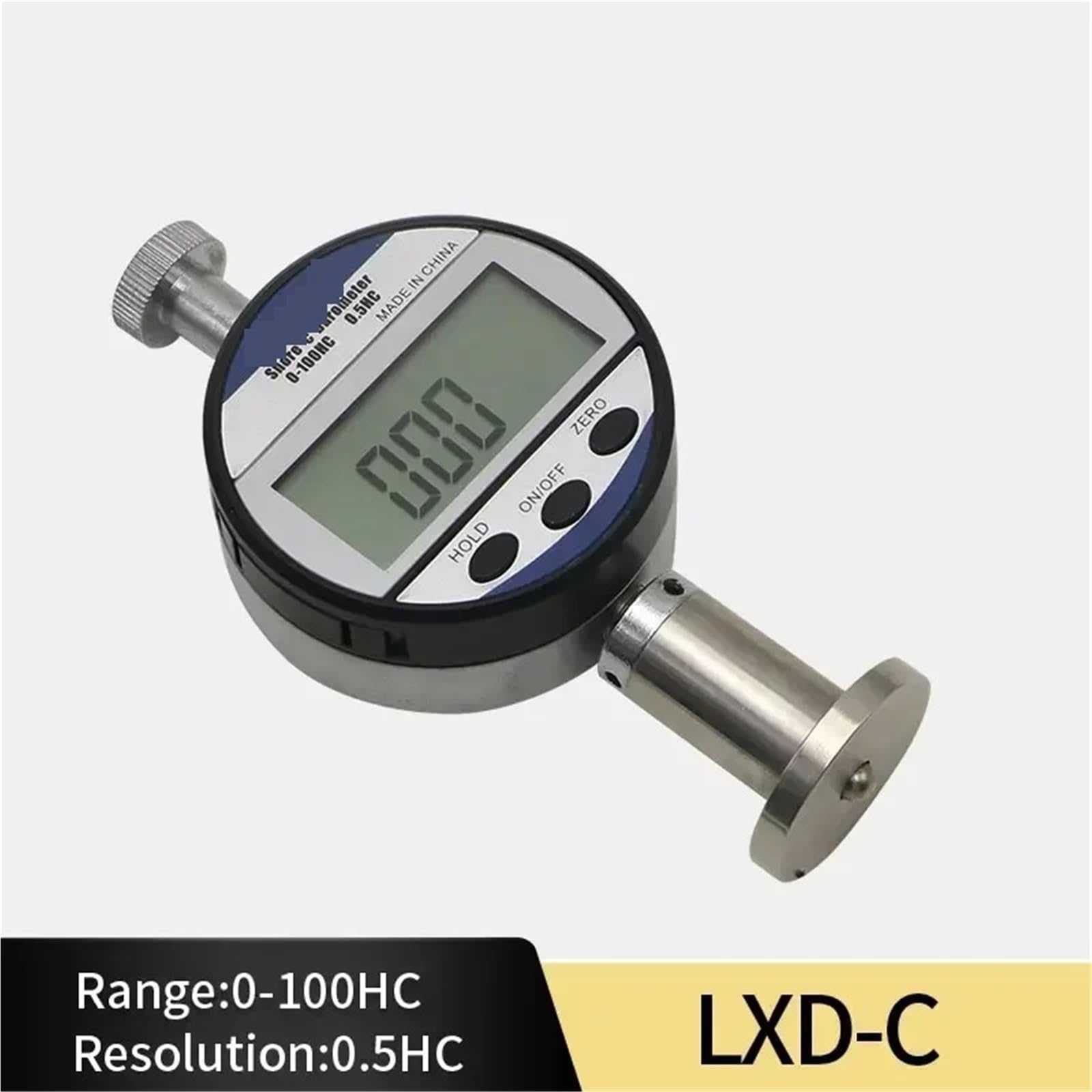 Digitaler Shore-Härteprüfer, Durometer, Shore-A/C/D-Härtemessgerät, Shore 0–100, for Kunststoff, Leder, Gummi, Multiharz zur Kalibrierung(LXD-C)
