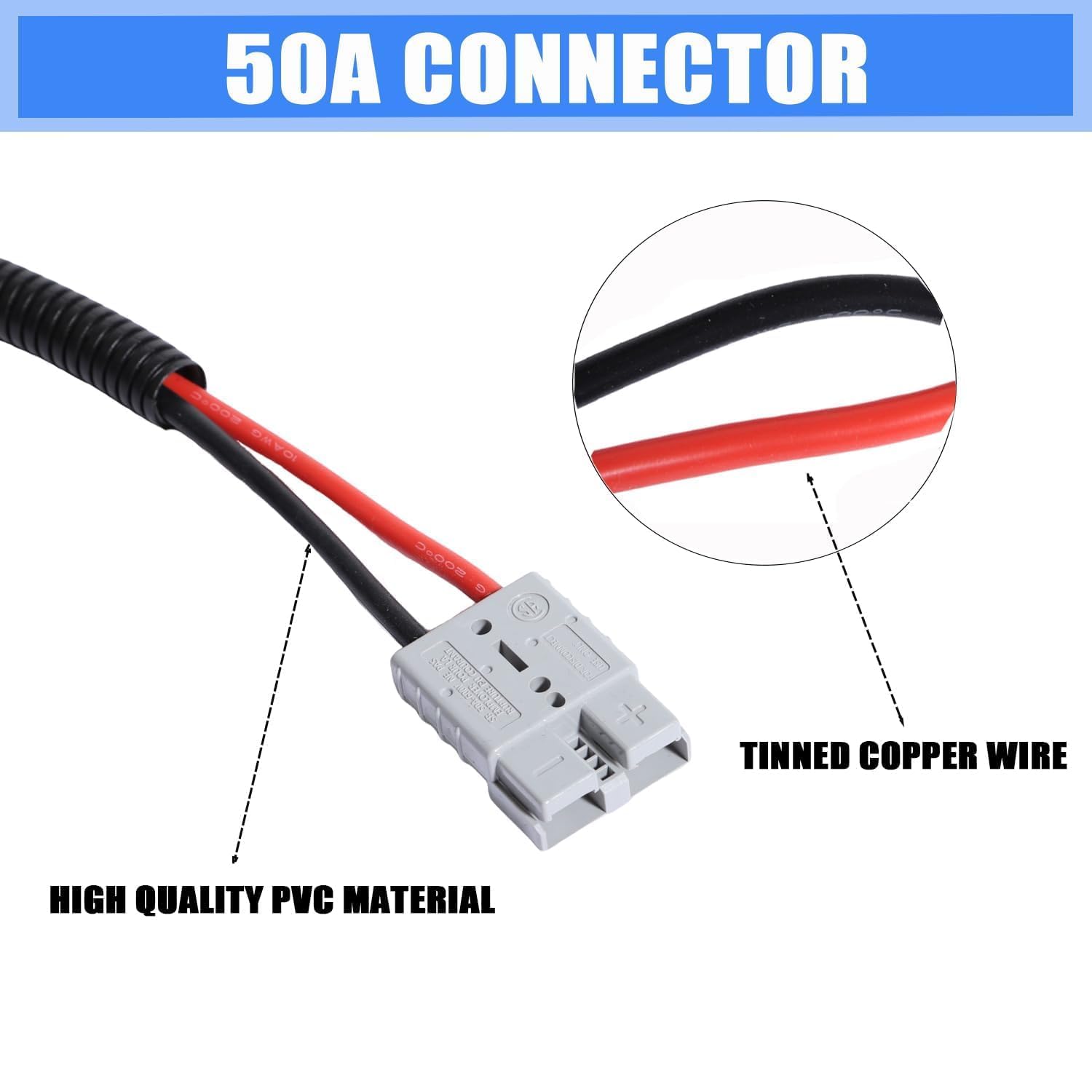 30CM MC4 Anderson Solarstecker Kabel 50A 10AWG 600V Wasserdichter Y Stecker Plug and Play Solarpanel Verlängerungskabel für SolargeneratorTragbare Generatoren Energiespeicher RV