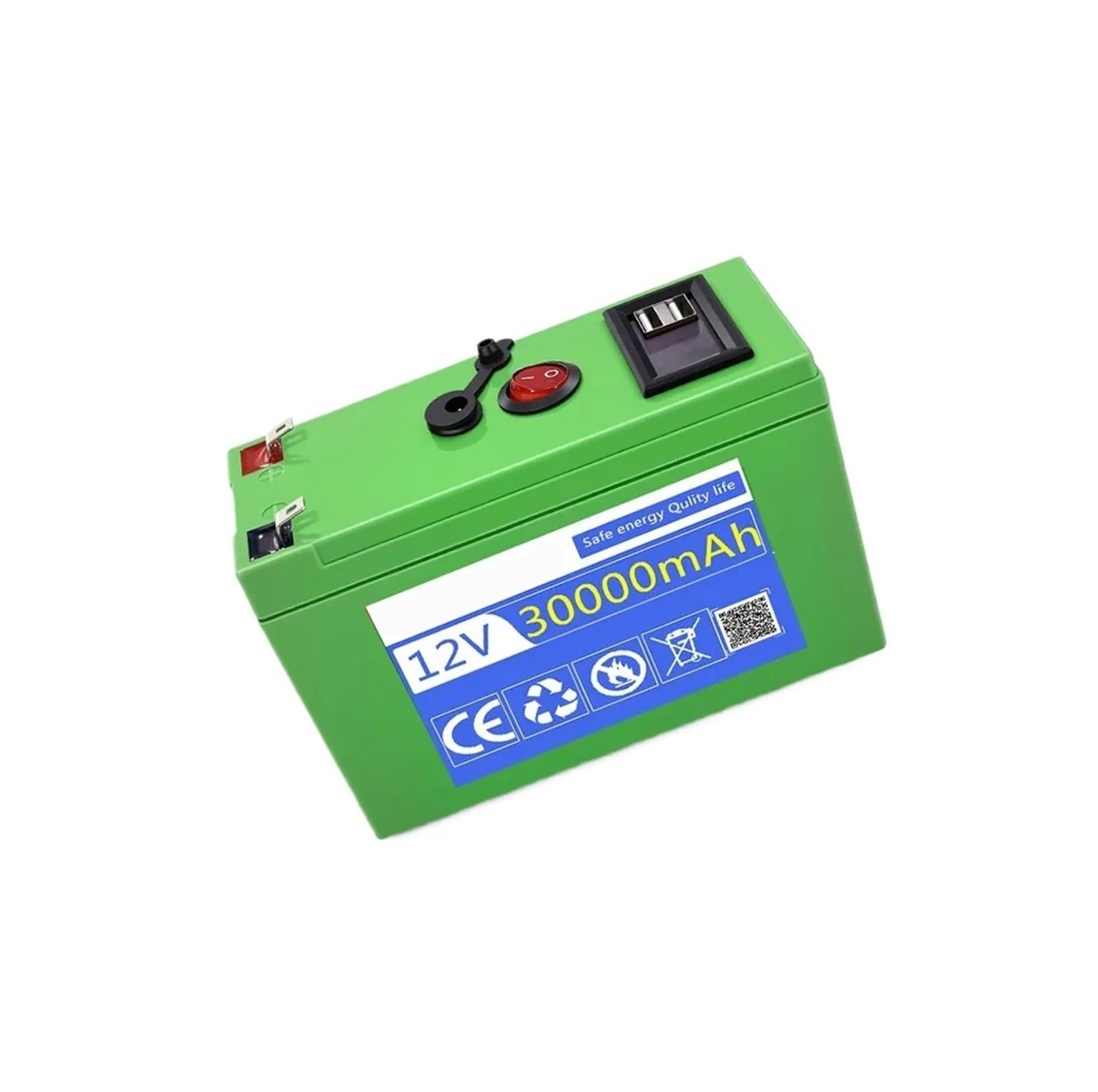 Pacco Batteria Ricaricabile 12V 10-30Ah, For Luci | For il campeggio e l'alimentazione di riserva domestica Batteria al litio + caricabatterie(15000mAh charger)