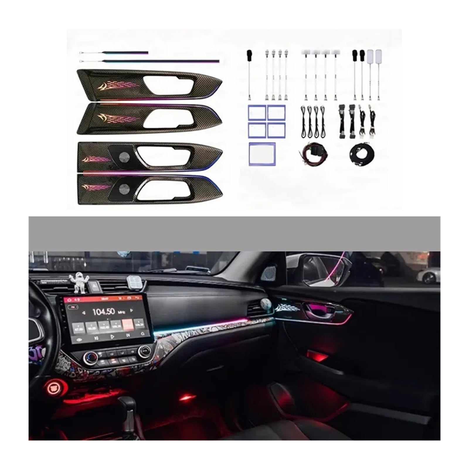 25 Lights 64 Colors Atmosphere Lamp Compatible with CRIDER 2019 2020 2021 2022 Mold Replacement Streamer Dynamic Ambient Light