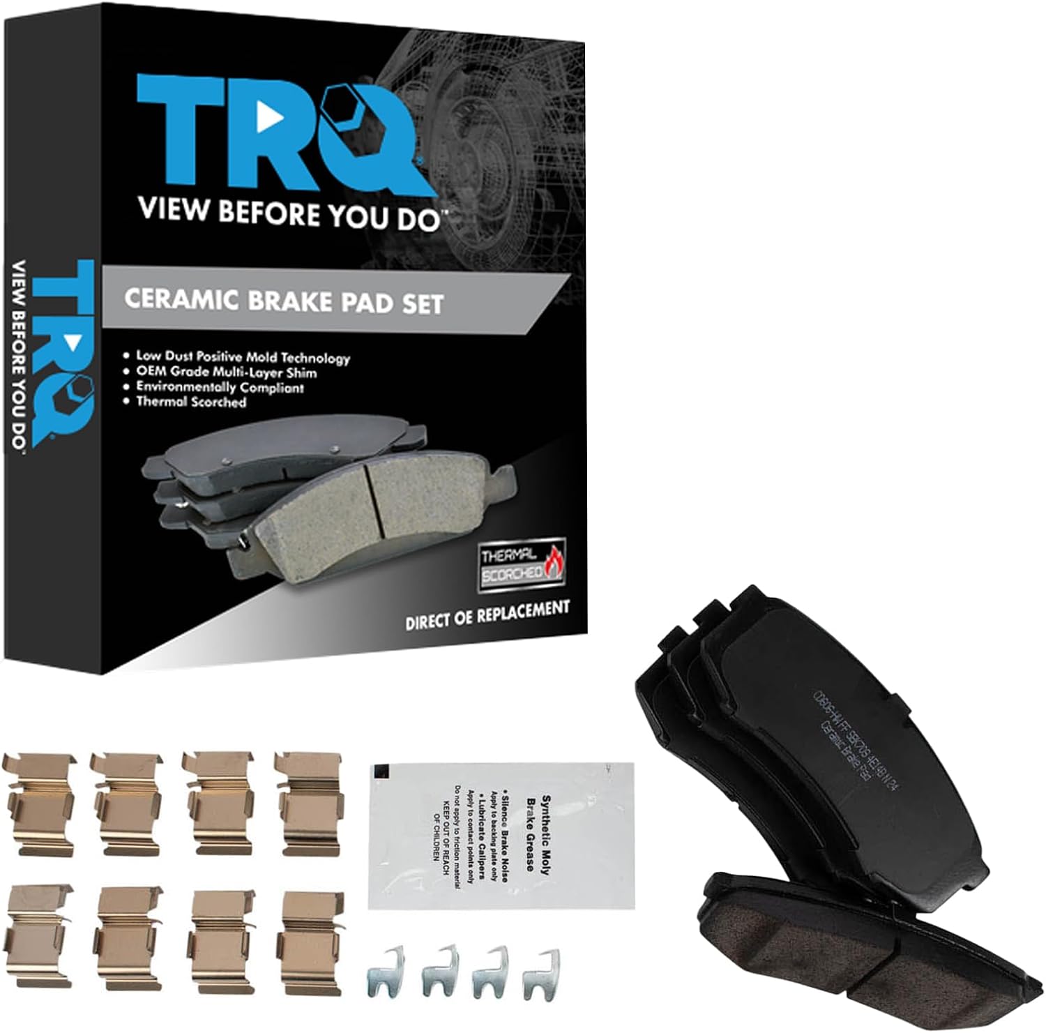 TRQ Rear Brake Pads Ceramic Compatible with 2010-2022 Lexus GX460 2003-2009 GX470 1996-1997 LX450 2003-2022 Toyota 4Runner 2007-2014 FJ Cruiser 1993-1997 Land Cruiser 2001-2007 Sequoia