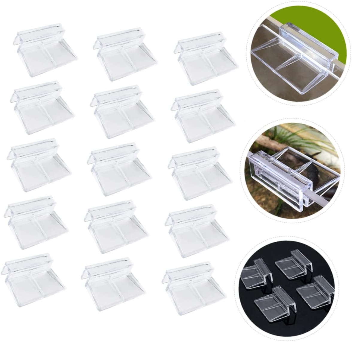 Yardwe 15pcs Acrylic Clips for Fish Tanks Support Brackets for Aquariums Fits Glass Easy Installation for Cleaning and Water Changes