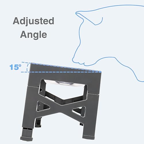 Miniatura 6 de Tazones elevados para perros de alimentación lenta  Juego de cuencos elevados para perros con 2 acero inoxidable y 1 comedero lento y 1 cuenco para
