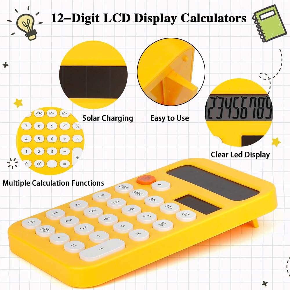 Taschenrechner Taschenrechner Taschenrechner klein Mini Taschenrechner für Schulbedarf 4 Funktionen Taschenrechner Niedlich Schulbedarf für Mädchen Einfacher Taschenrechner Finanzrechner Solarrechner