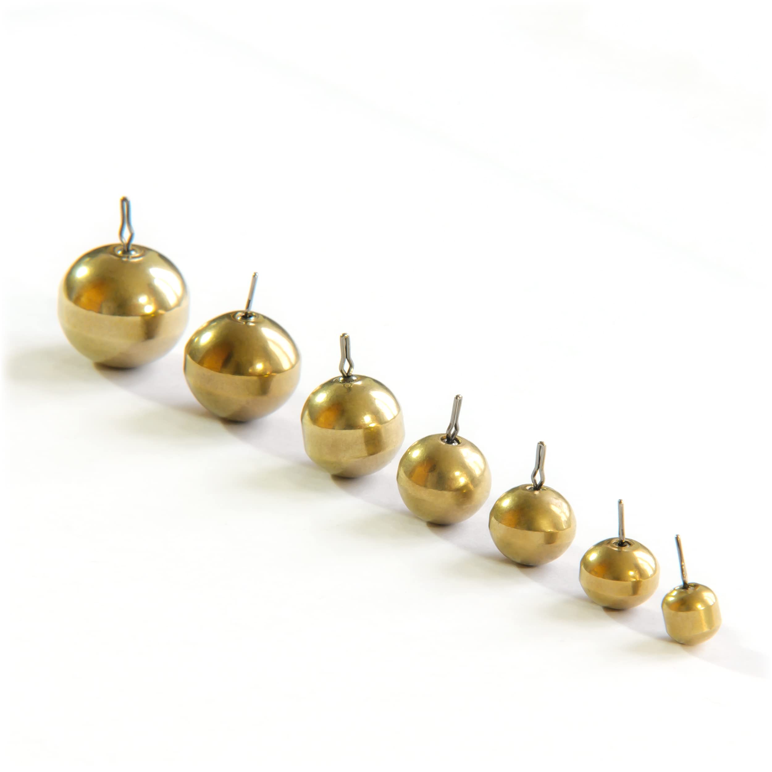 Brass Round Sinkers Drop Shot Weights NON TOXIC LEAD FREE Perch Fishing (VA09-3pcs 10.0g Brass Round Sinkers Big Fish)