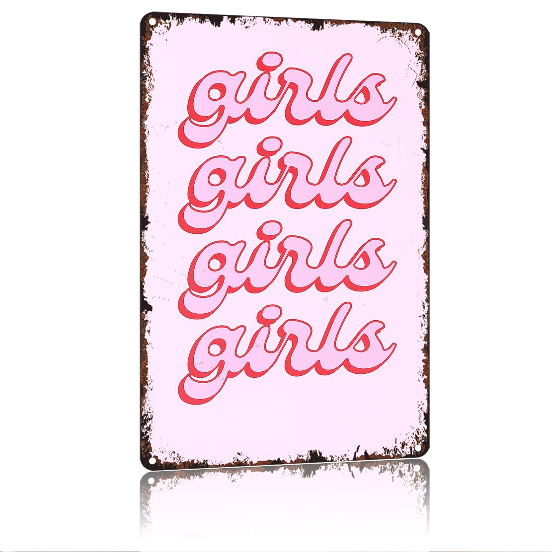 peiyeety Girls Girls Funny 8x12 Inch Aluminum Vintage Metal Tin Signs-For Living Room Kitchen Bedroom Patio Porch Men'S Nest Wall Decor