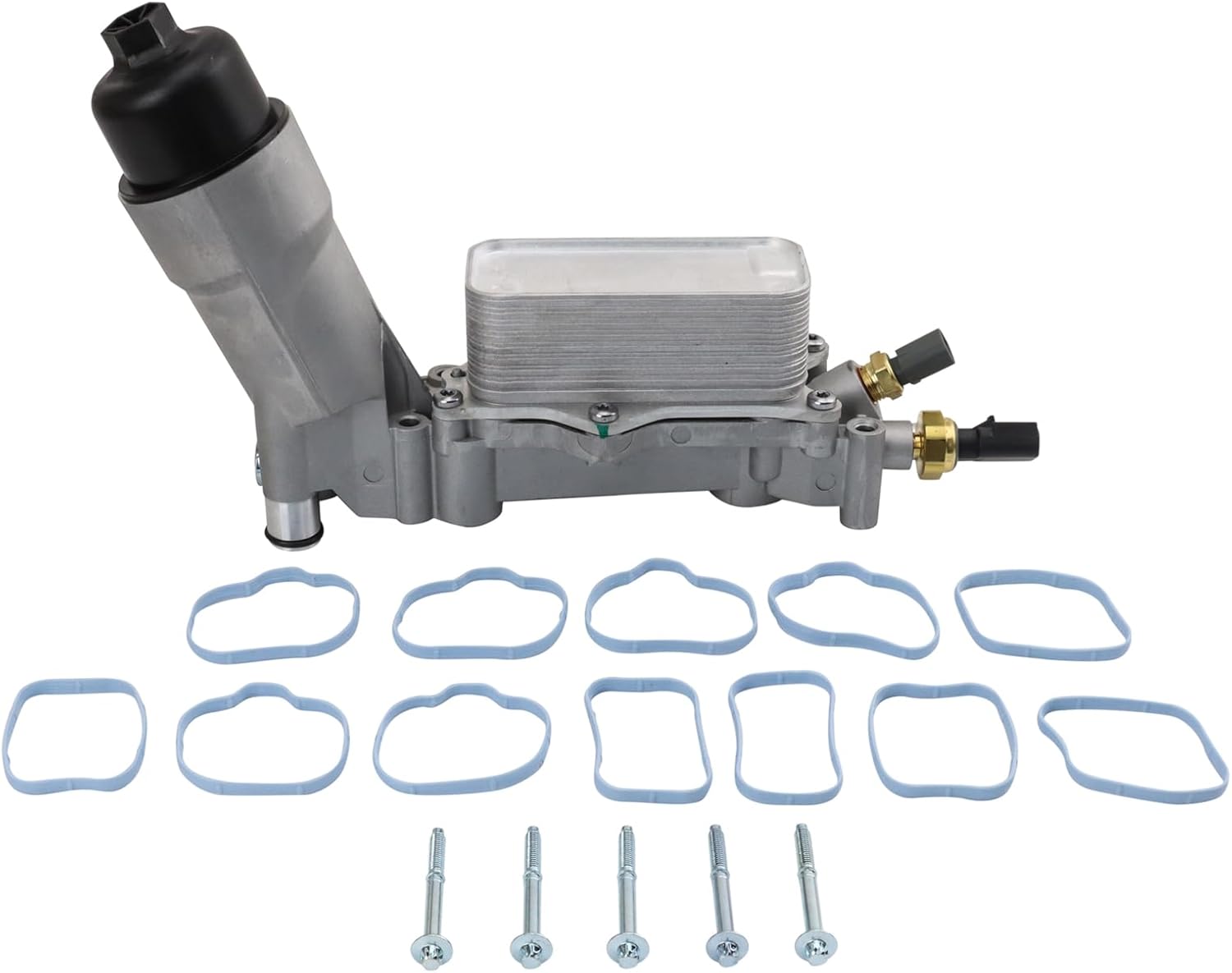 TRQ Oil Filter Housing & Cooler Assembly Compatible with 2011-2023 Chrysler 300 3.6L Dodge Challenger 3.6L Charger 3.6L 14-17 Ram Promaster 1500 3.6L14-18 Promaster 2500/3500 3.6L 18-24 Jeep Wrangler