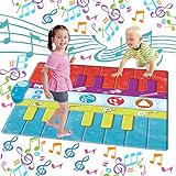 SUNLIN Floor Piano Mat for Kids Toddlers Baby, 26 Keys Music Dance Mat - Volume Control, 8 Instrument Sounds, 10 Built-in Demos, AUX External Songs, Record & Playback, Gift for Boys Girls, 37.5x35.5in