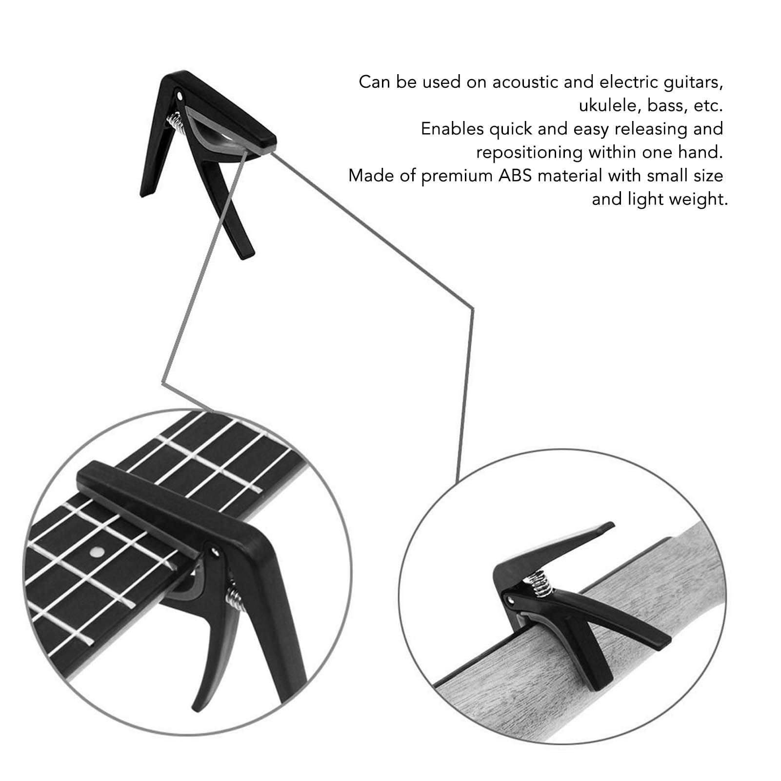 Alasum Capodastre De Guitare Et Clip D'accordeur électronique Pour