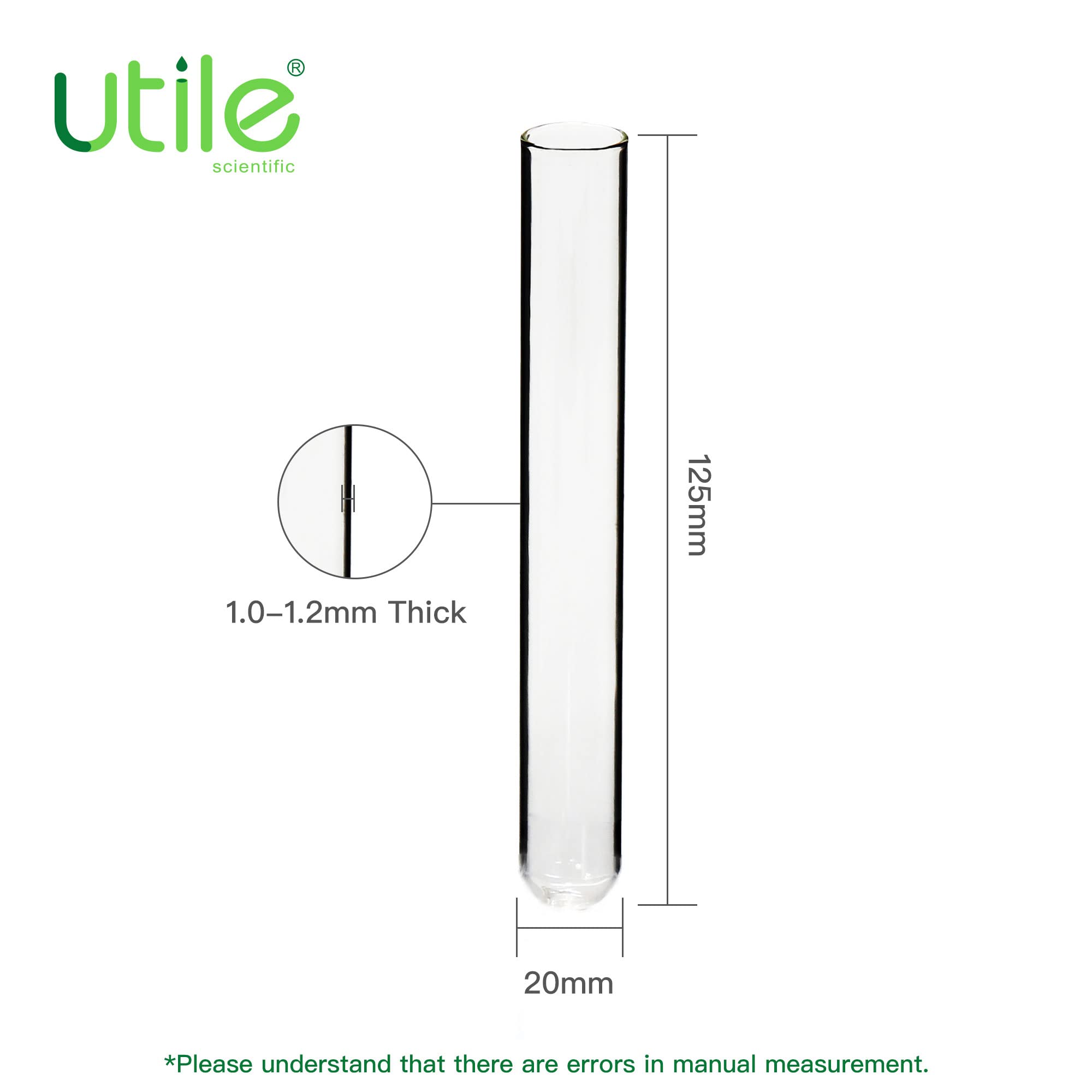 Plain Glass Test Tubes - 50 Pack | 20ml -4
