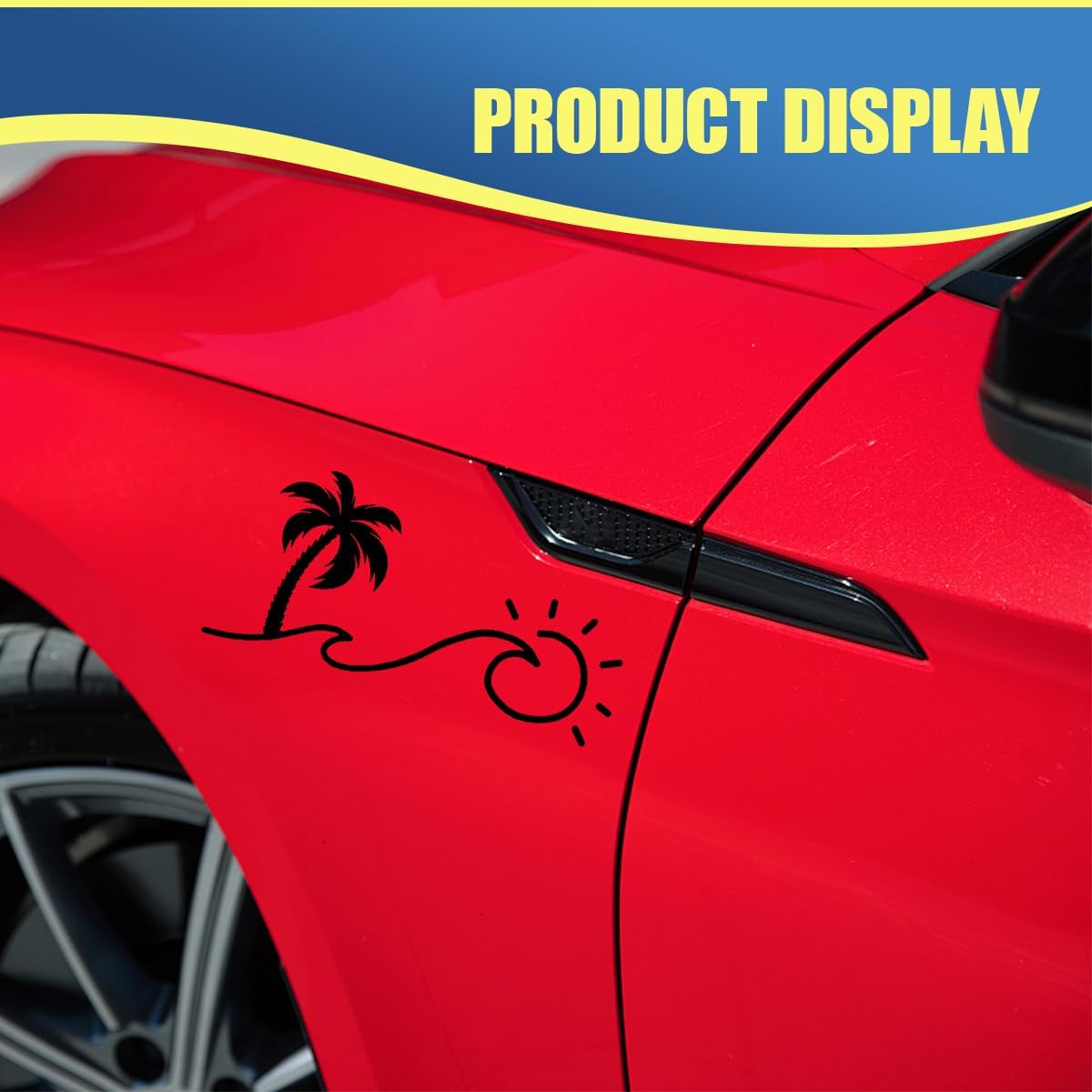 Beach Seaside Car Sticker Decal, Funny Waterproof Vinyl Decal, Cute Car Window Bumper Sticker, Universal Auto Exterior Decoration Accessories for Cars, Trucks, Motorcycles(Black) image 4