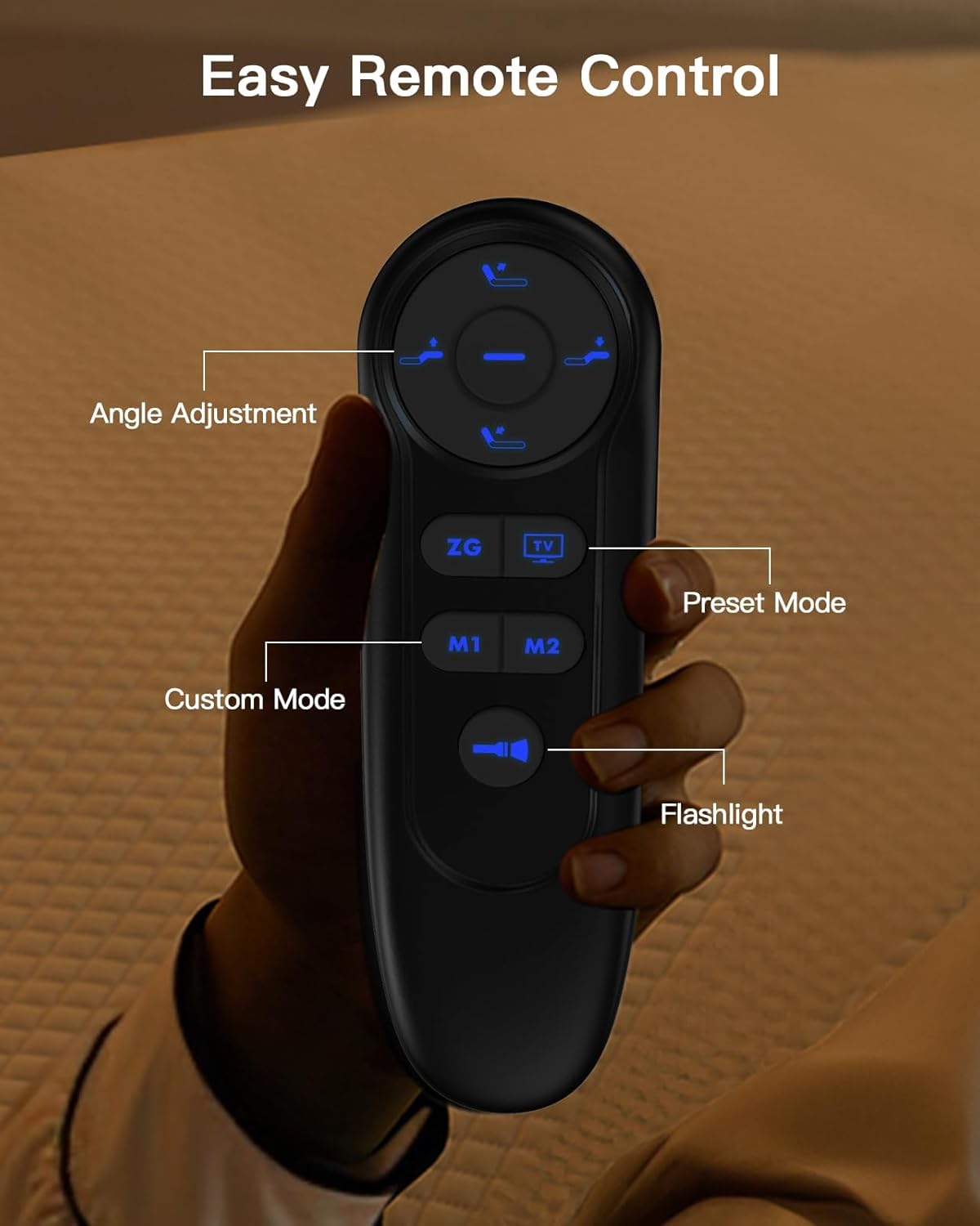 Amada Adjustable Bed Frame Twin XL Size, Zero-Clearance and Zero Gravity Mode, Electric Bed with Head & Foot Incline, 4 USB Ports and Wireless Remote, Easy Assembly, Ideal for Comfort