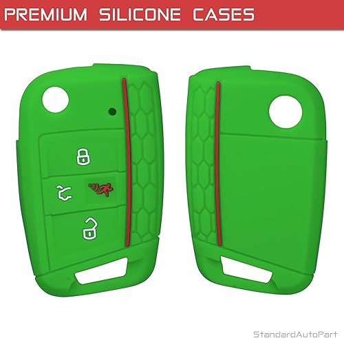 Miniatura 9 de StandardAutoPart Funda de silicona para llave inteligente remota de proximidad de 4 botones compatible con Volkswagen Golf Jetta GTI (rojo)