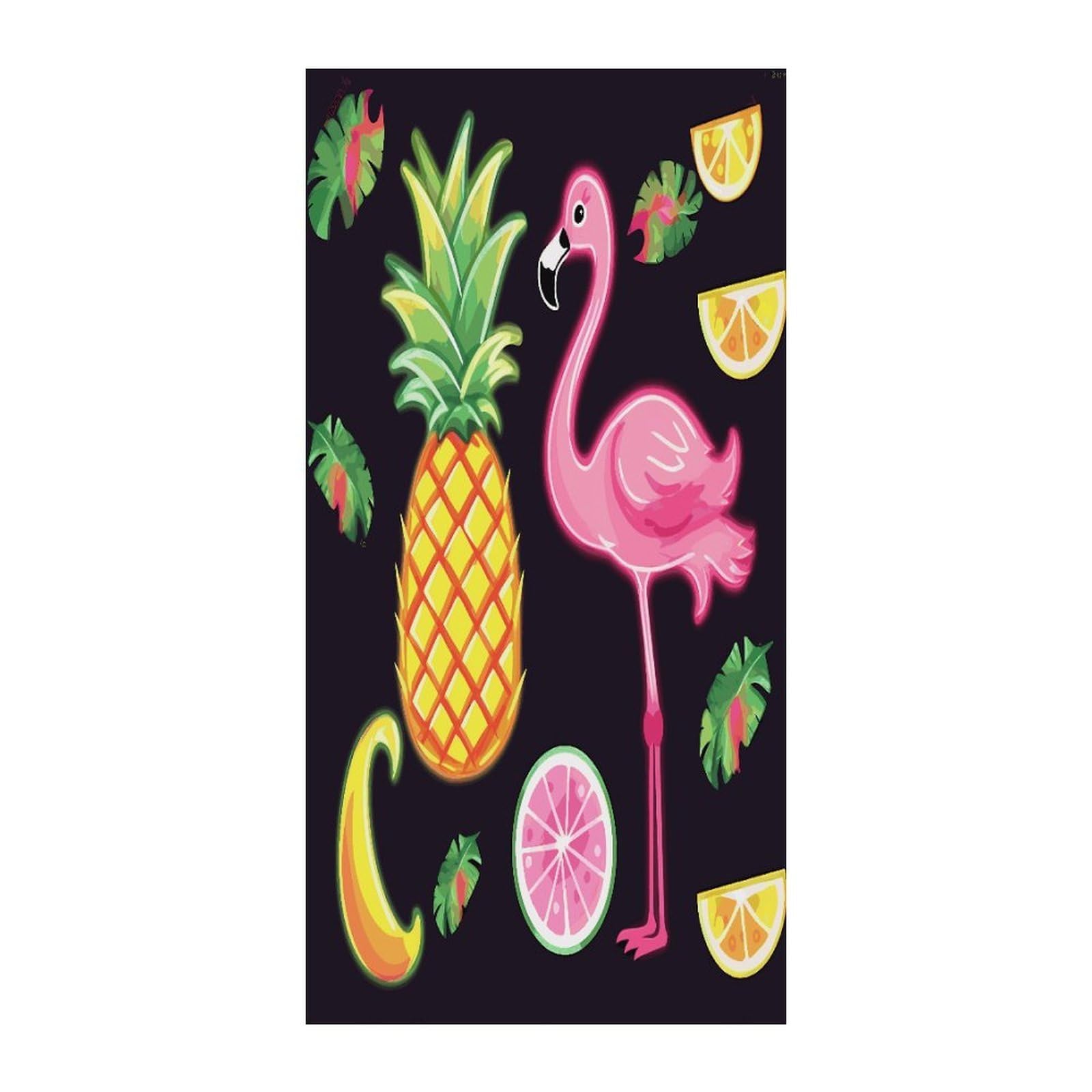 Fekiloot Style Pineapple Banana Flamingo Door Curtain Room Divider Curtains