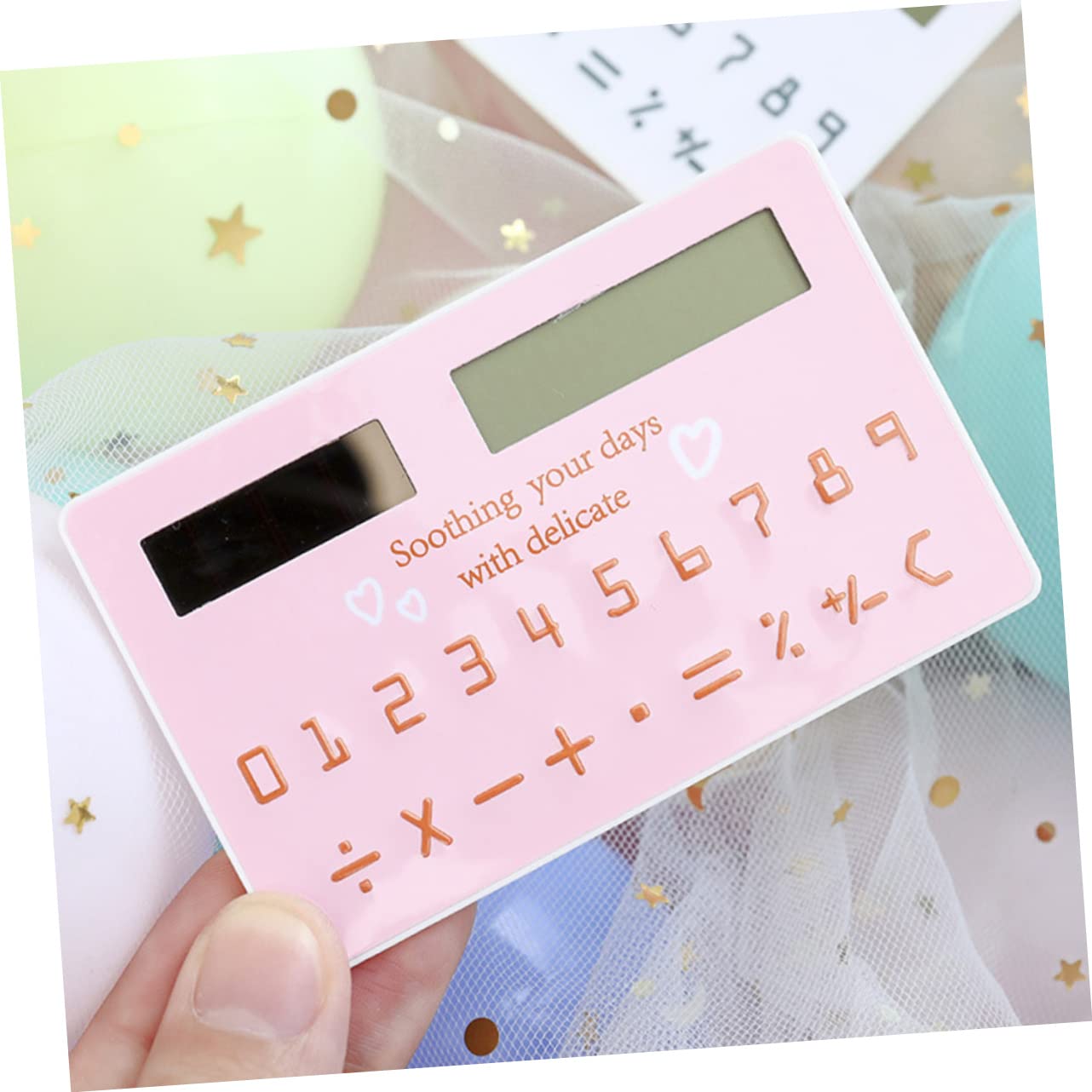 ARTIBETTER Handheld Solar Calculator Material Portable Calculator for Students Random Style