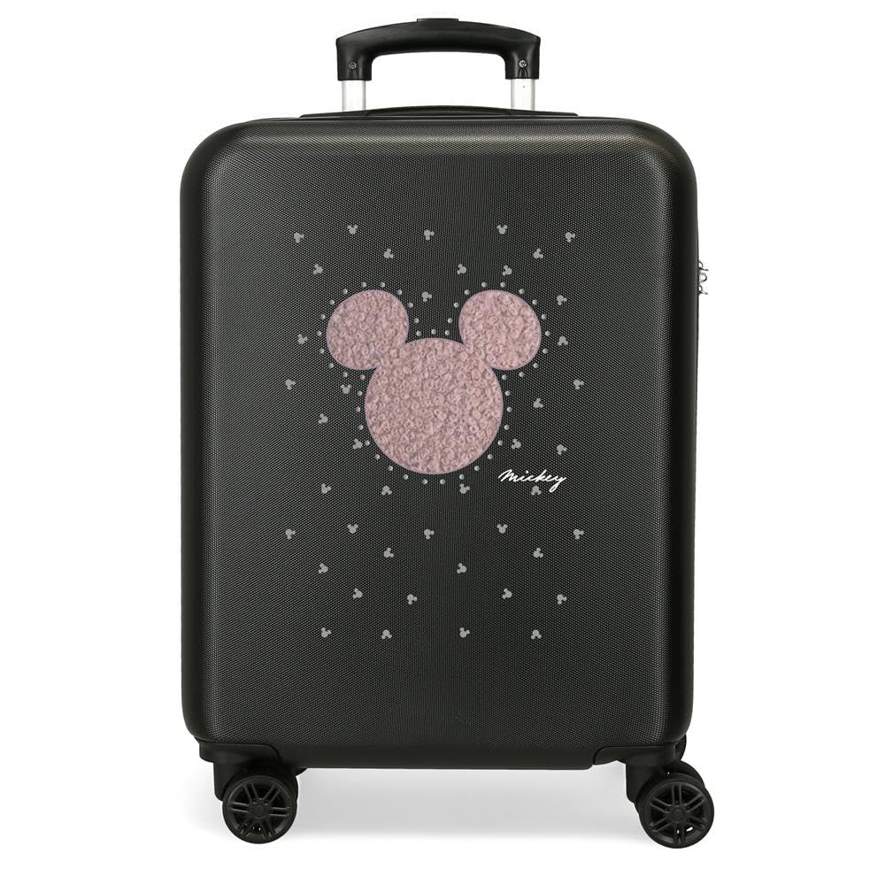 Disney Joumma Bags, Mickey Studs, Maleta Cabina, Maleta Infantil, Fabricada en ABS, un Material rígido y Ligero, Ruedas Dobles de Giro multidireccional, Cierre de combinación Lateral.