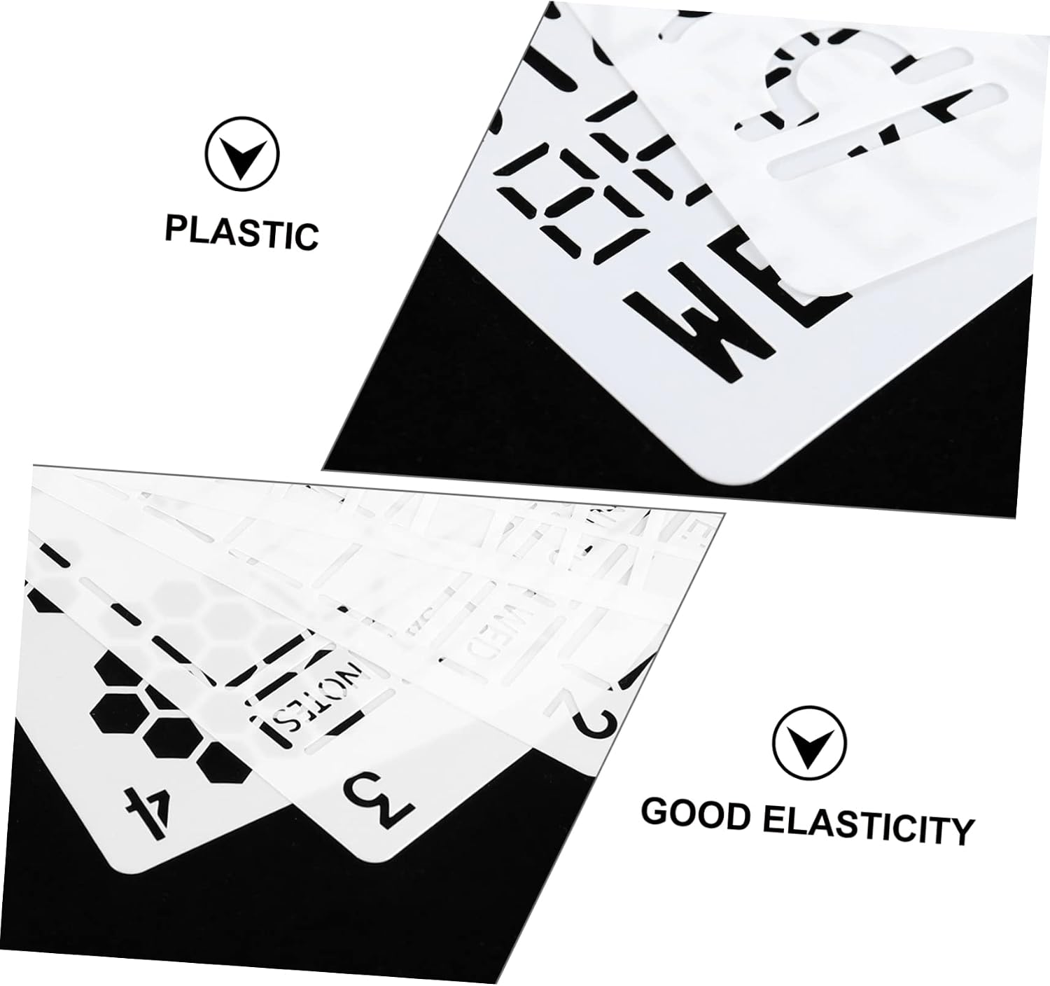 24pcs Journal Stencils for Scrapbooking and Notebook DIY Plastic Painting Templates with Smooth Edges Planner and Diary Drawing Tools for Adults
