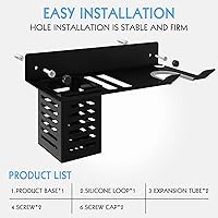 Vista 2 de LUEXBOX Soporte para secador de pelo montado en la pared, organizador de herramientas para baño, soporte para rizador, estante para secadora