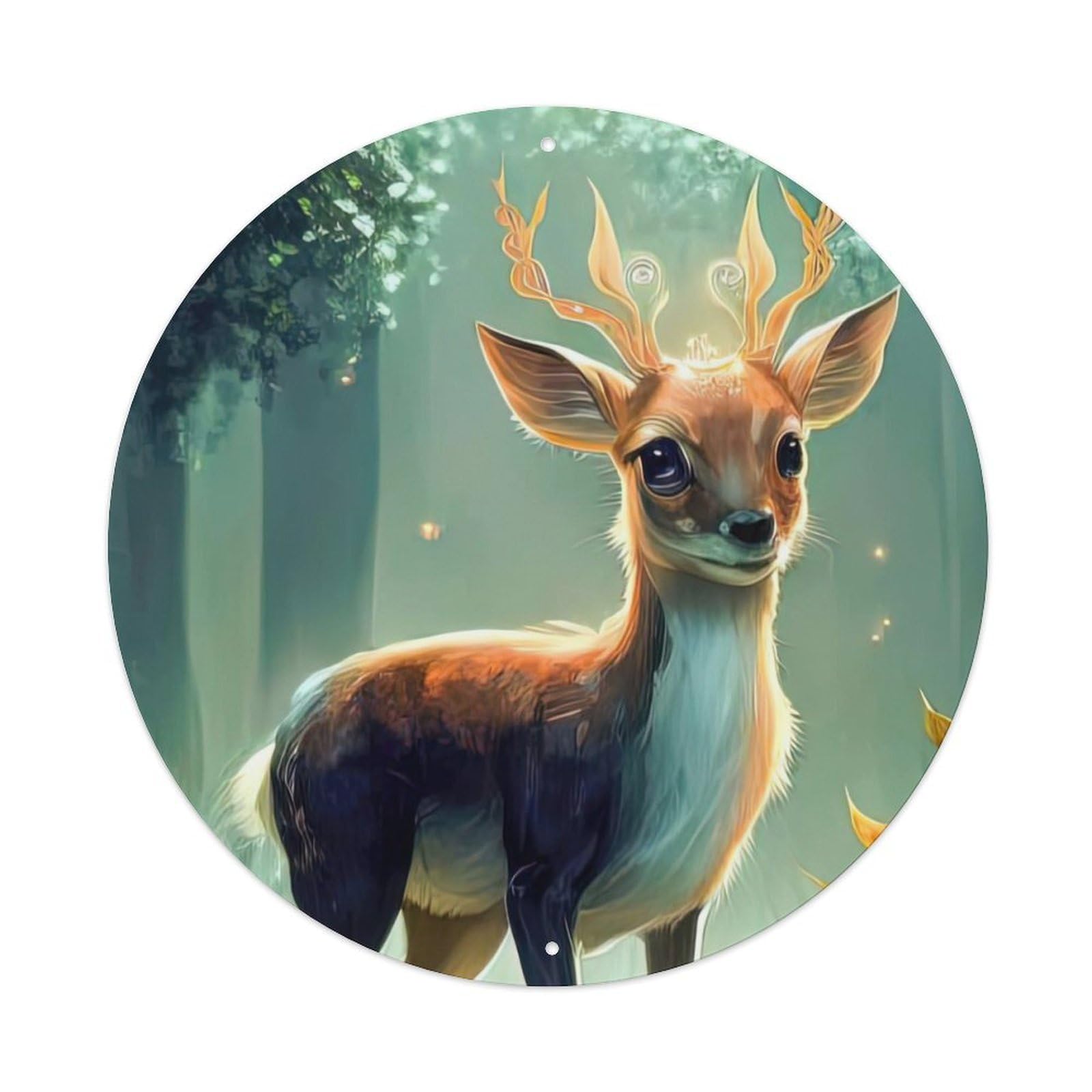 Animal Artwork Nerdy Deer Vintage Metal Tin Sign Plaque Wall Decor for Cafe, Club Bar, Office, Garden Metal Poster 8x8Inch