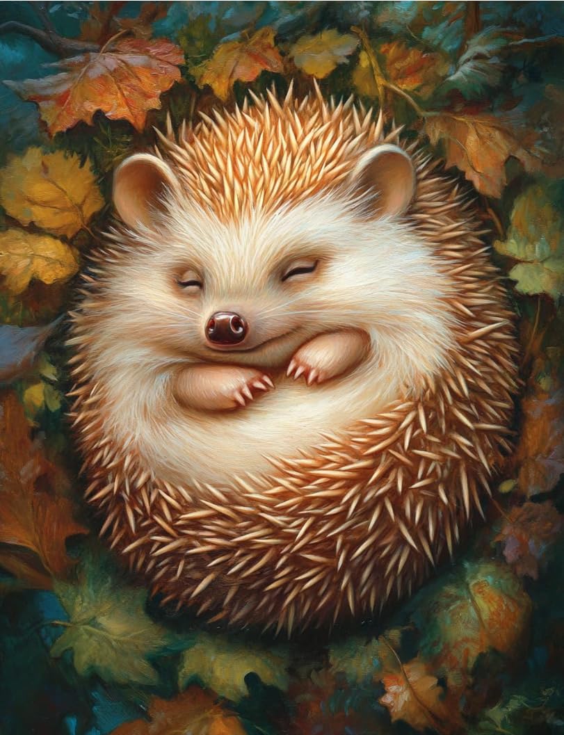 FanZheZhe 11Ct Cross Stitch Kits，Count Counted Stamped Pre Printed Cross Stitch Embroidery Kits for Adults Beginners Starter Advanced Easy Crossstitch Hedgehog 11Ct50X70Cm