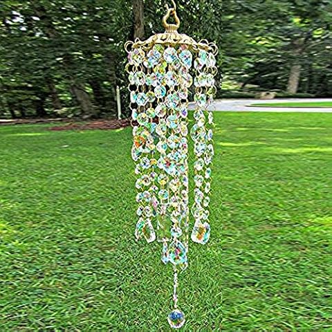 Colorful Crystal Wind Chimes,Glass Rainbow Maker for Window,Wind Chime Sun Catcher,Garden Wind Chime Unique Outdoor Hanging Decoration Cover