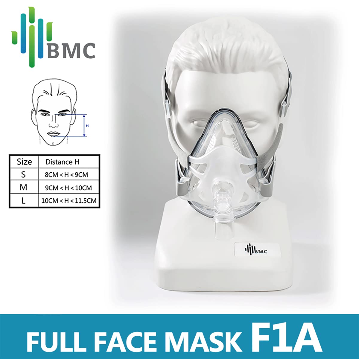 BMC Maschera integrale universale Comfort con 3 taglie per dormire (S/M/L)