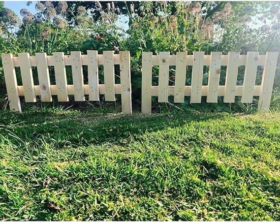 ZNX Charming Wooden Garden Border – 30" Length x 18" Height Decorative Picket Panel for Pathways, Lawns, and Outdoor Walls in Pack of 1, 2, 3, and 4 Fence (1)