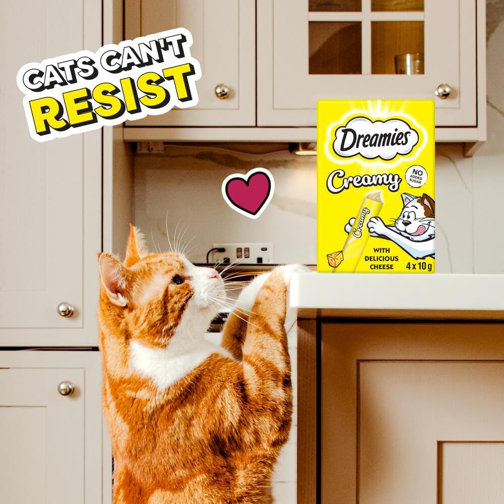 DREAMIES - Creamy Cat Treats - 11 x 40 g - Chicken - Multipack Snacks - 11 Packs