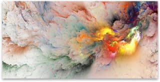 Impresiones coloridas abstractas del paisaje de la nube en la lona Pintura del arte de la pared Carteles e imágenes para la decoración de la pared del hogar de la sala de estar 80x160cm sin marco