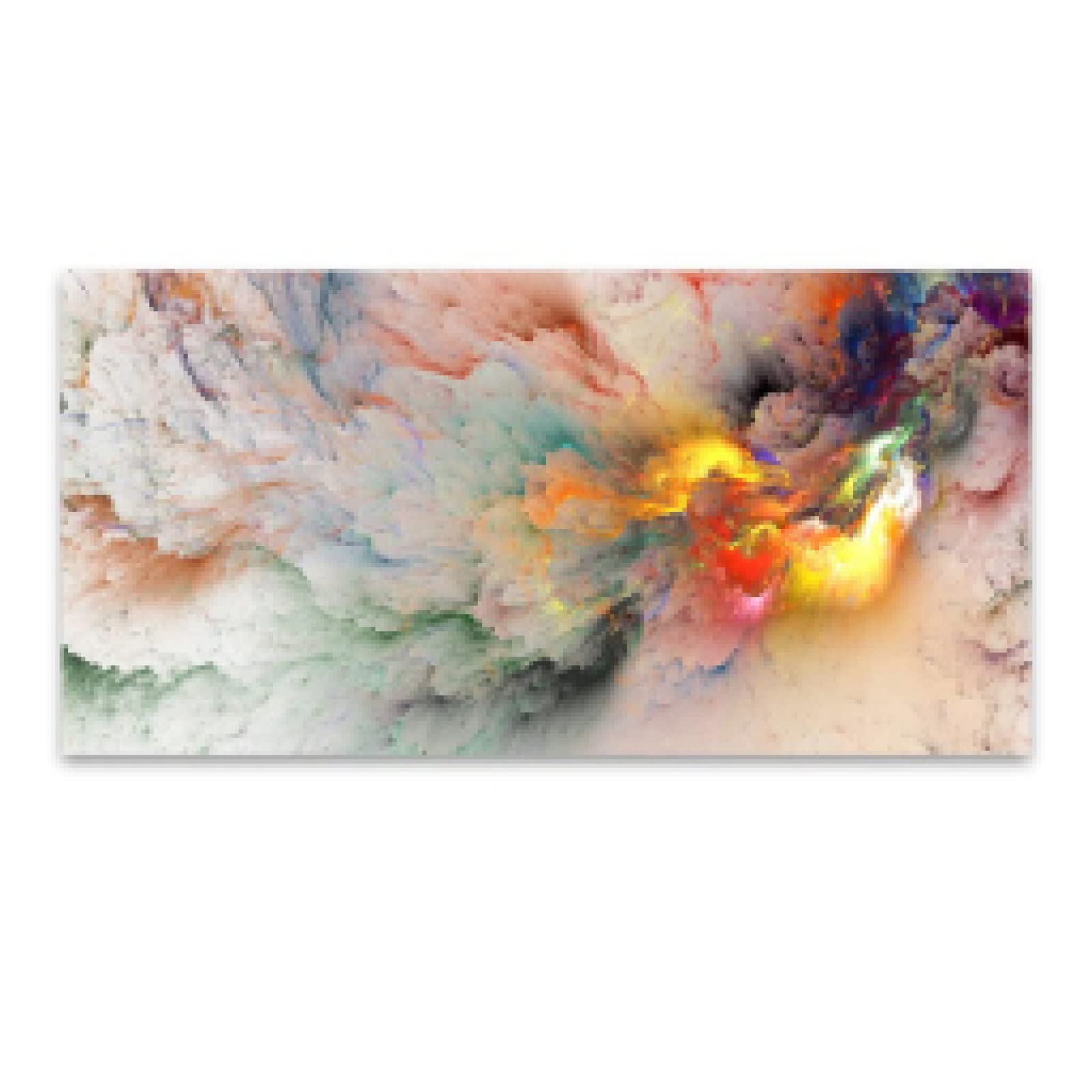 Grand tableau nuage abstrait coloré pour habiller un mur vide sans cadre - 6