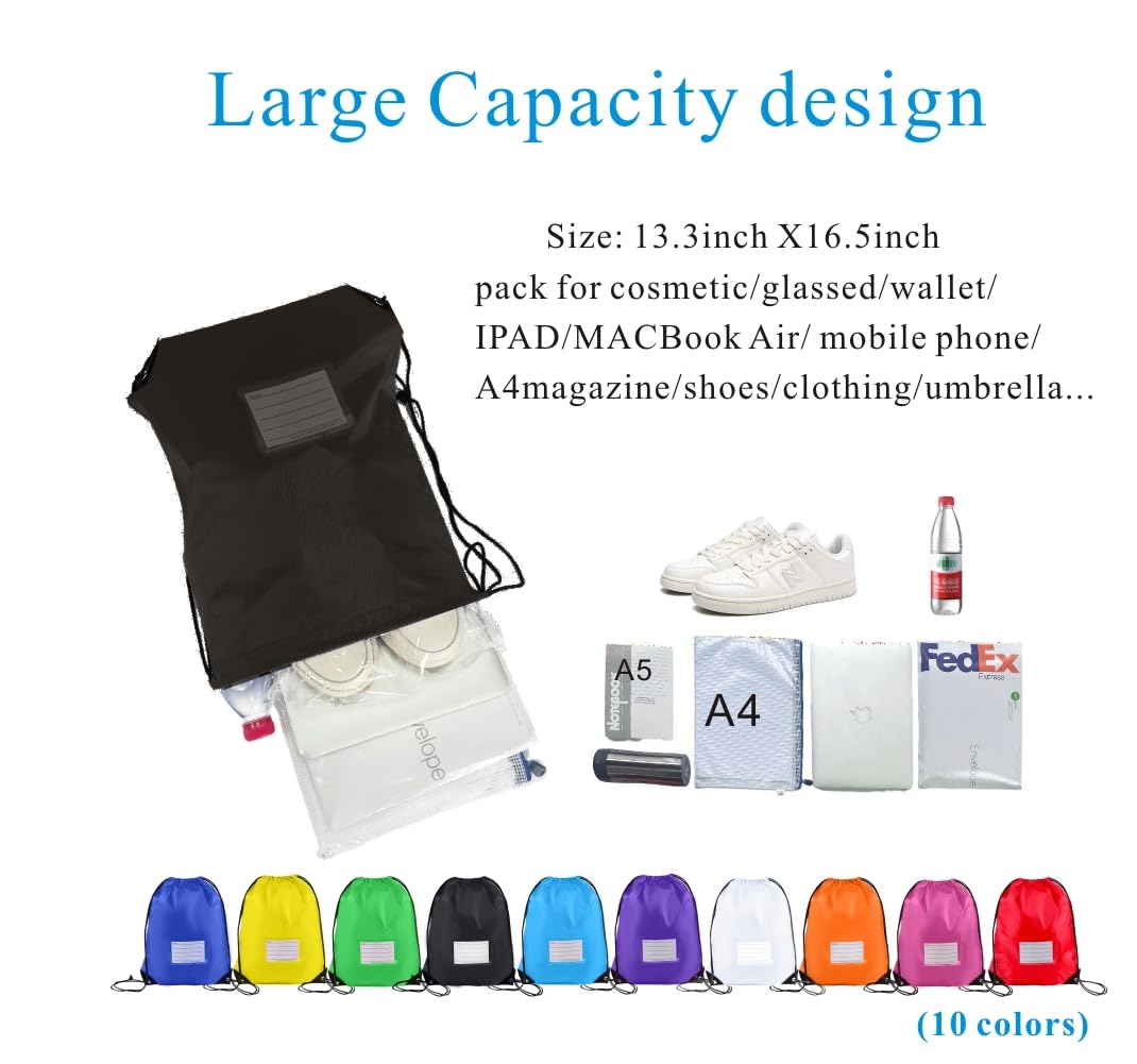 Rucksack mit Kordelzug, Kordelzug, für Heimwerker, Fitnessstudio, Sport, Reisen, Yoga, Cinch Bag, Sack, Kordelzug, Memokarte
