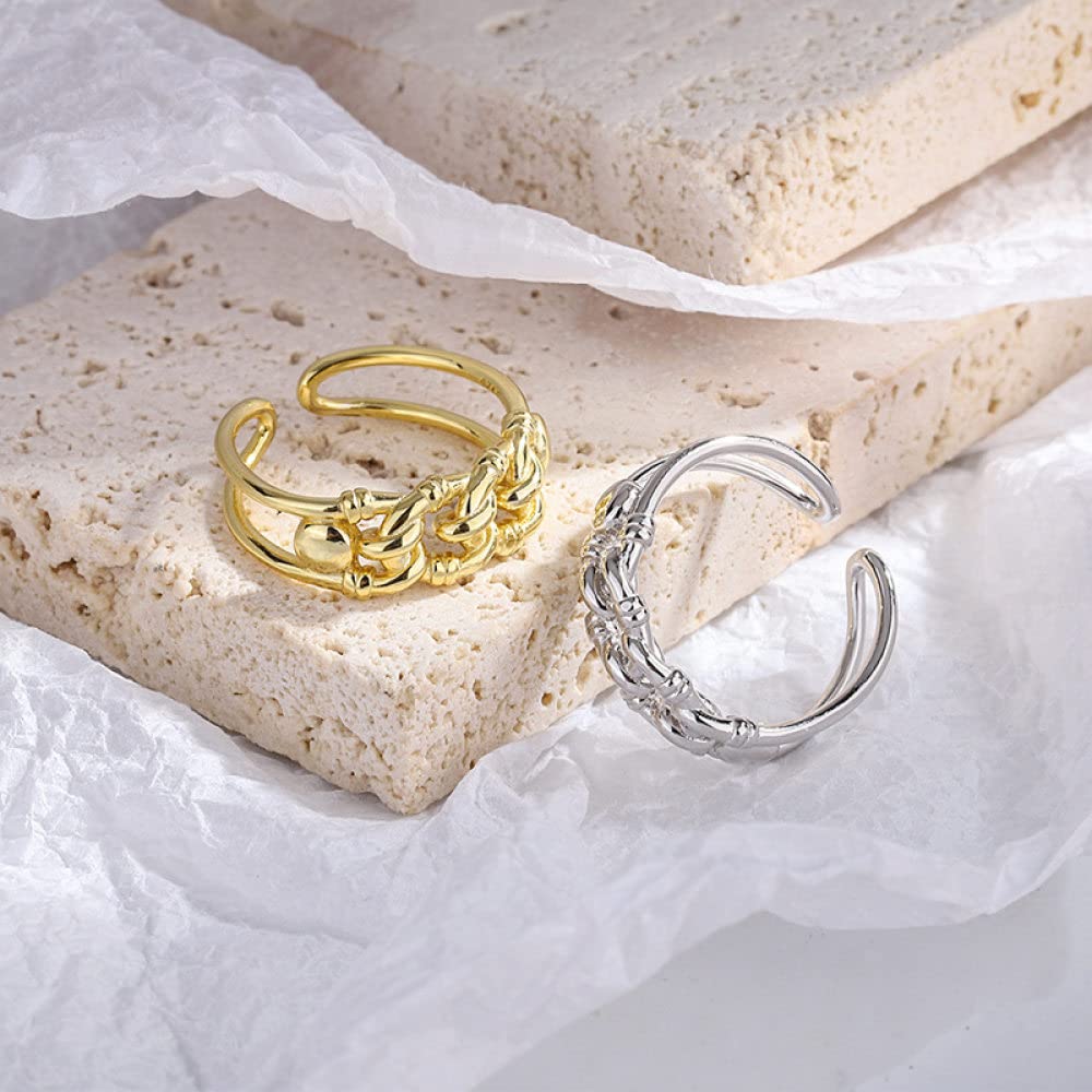 Anelli In Argento Sterling 925 Autentico (nero) Per Donna, Aperti - Foto 9