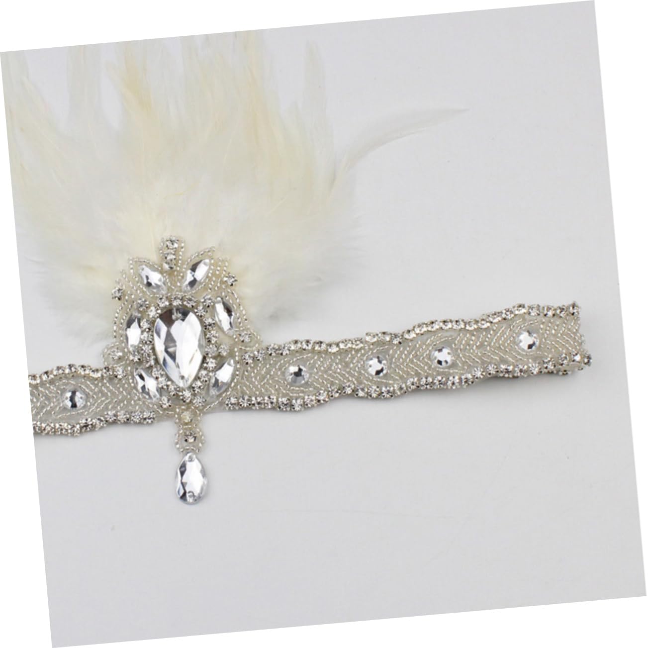 SHERCHPRY 2pezzi Fascinator Flapper Headband per Matrimonio e Feste Accessorio per Stile Anni Cerchietto Elegante Bianco per Donne