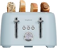 Vista 1 de 4 Slice Toaster 1.5" Extra Wide Slot - Stainless Steel, High Lift, 6 Browning Settings, Blue