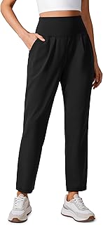 CRZ YOGA Butterlift Ankle Casual Yoga Pants for Women 7/8 Tapered Front Pleated for Lounge Travel with Pockets