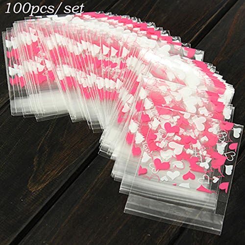 LANMAN Cookies Bags-100pcs/lot Cookies Packing Bags Candies Biscuit Plastic Bags Cookies Treat Bag Candy Package Supplies Christmas Decorations Beautiful Cute Cookies Gift Funny Sticker