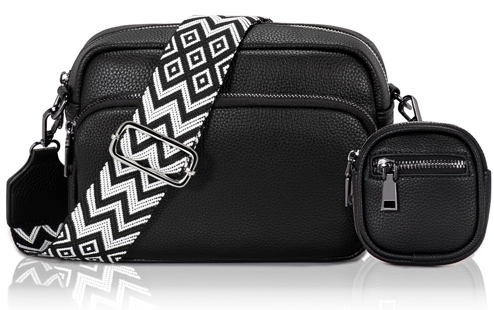 GASSDA Crossbody Bag Damen kleine Umhängetasche mit breitem Gurt und Global Recycled Standard