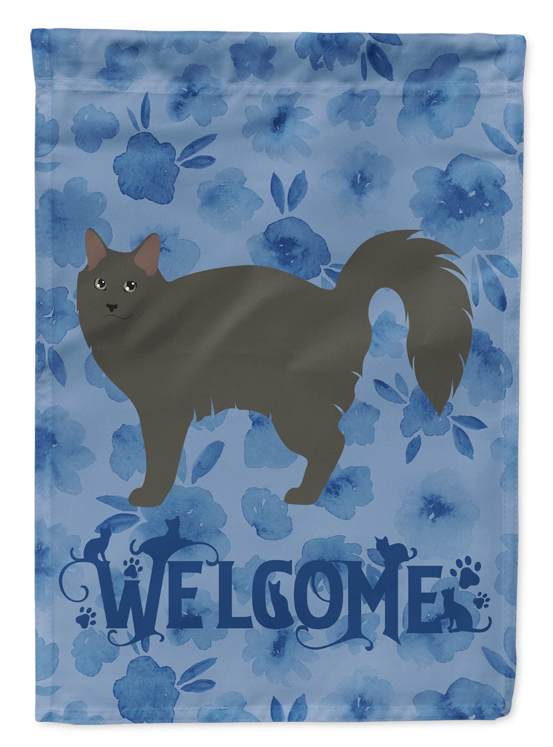 Nebelung #3 Cat Welcome Flag grand pavillon en toile lavable pour entrée de maison