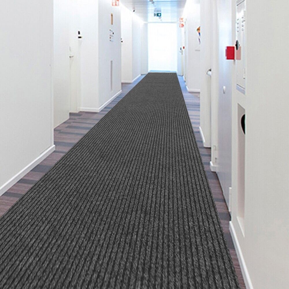 emmevi Tapis antidérapant pour couloir, moquette épaisse, intérieur extérieur, tapis d'entrée à rayures, 100 x 280 cm