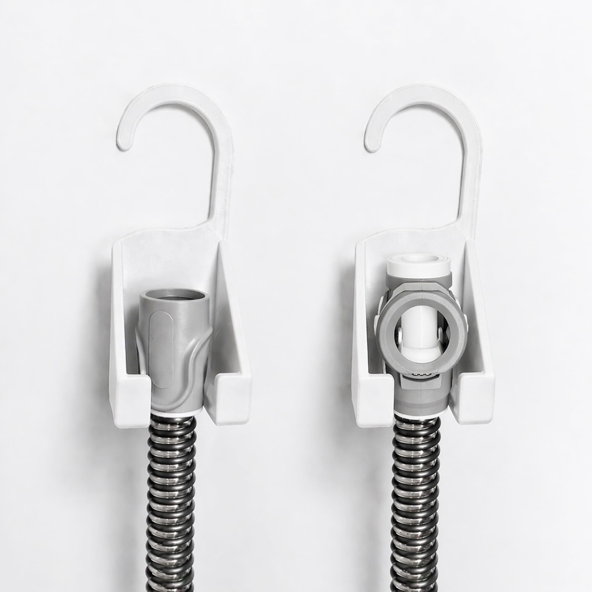 Photo 1 of 2 Pack CPAP Hose Holder for Drying – One Piece Anti Slip CPAP Tube Hanger for Cleaning, Shower Drying Hook Fits 15mm & 19mm Tubing (White)