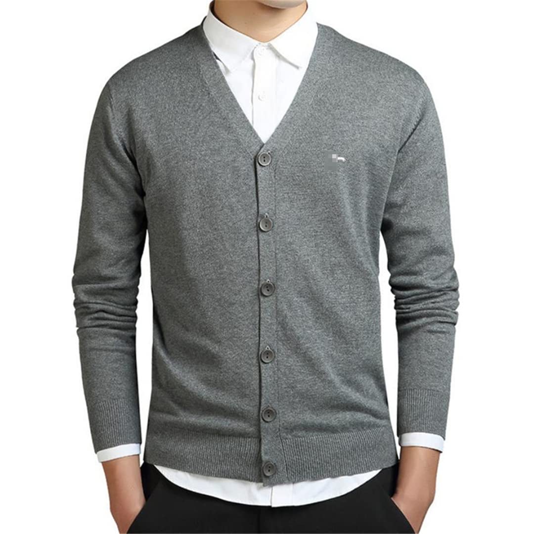 Vogrtcc Suéter para hombre, cuello en V, casual, otoño, invierno, negocios, manga larga