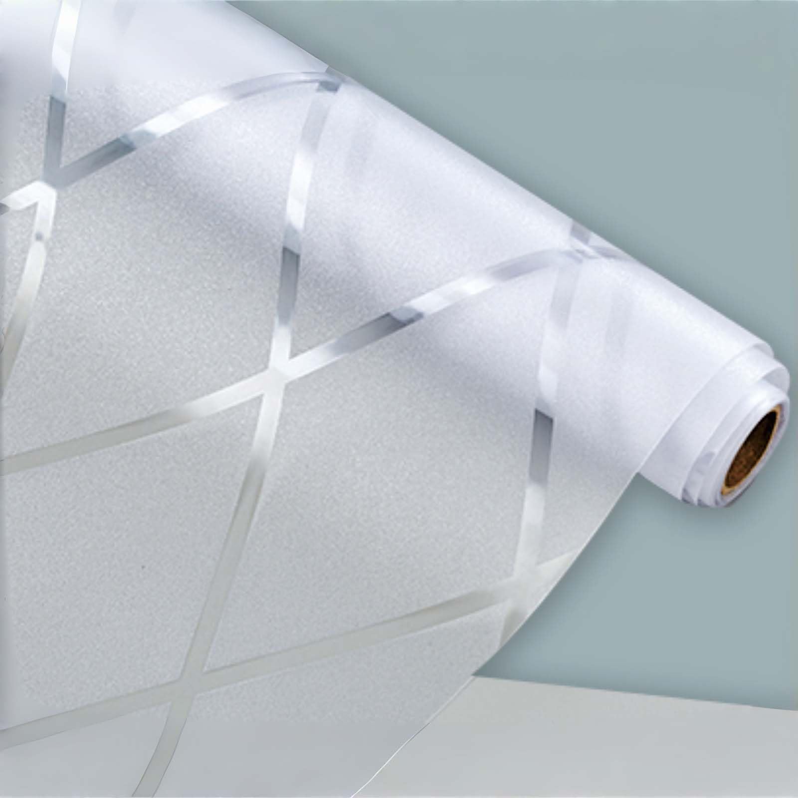 Window Film Privacy 65 x 240 cm Blocks UV Static Cling No Glue Removable Heat Cotrol, Privacy Protection, Film Window Covering Frosted for Bathroom, Diamond
